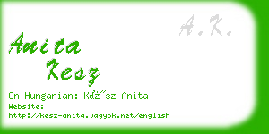 anita kesz business card